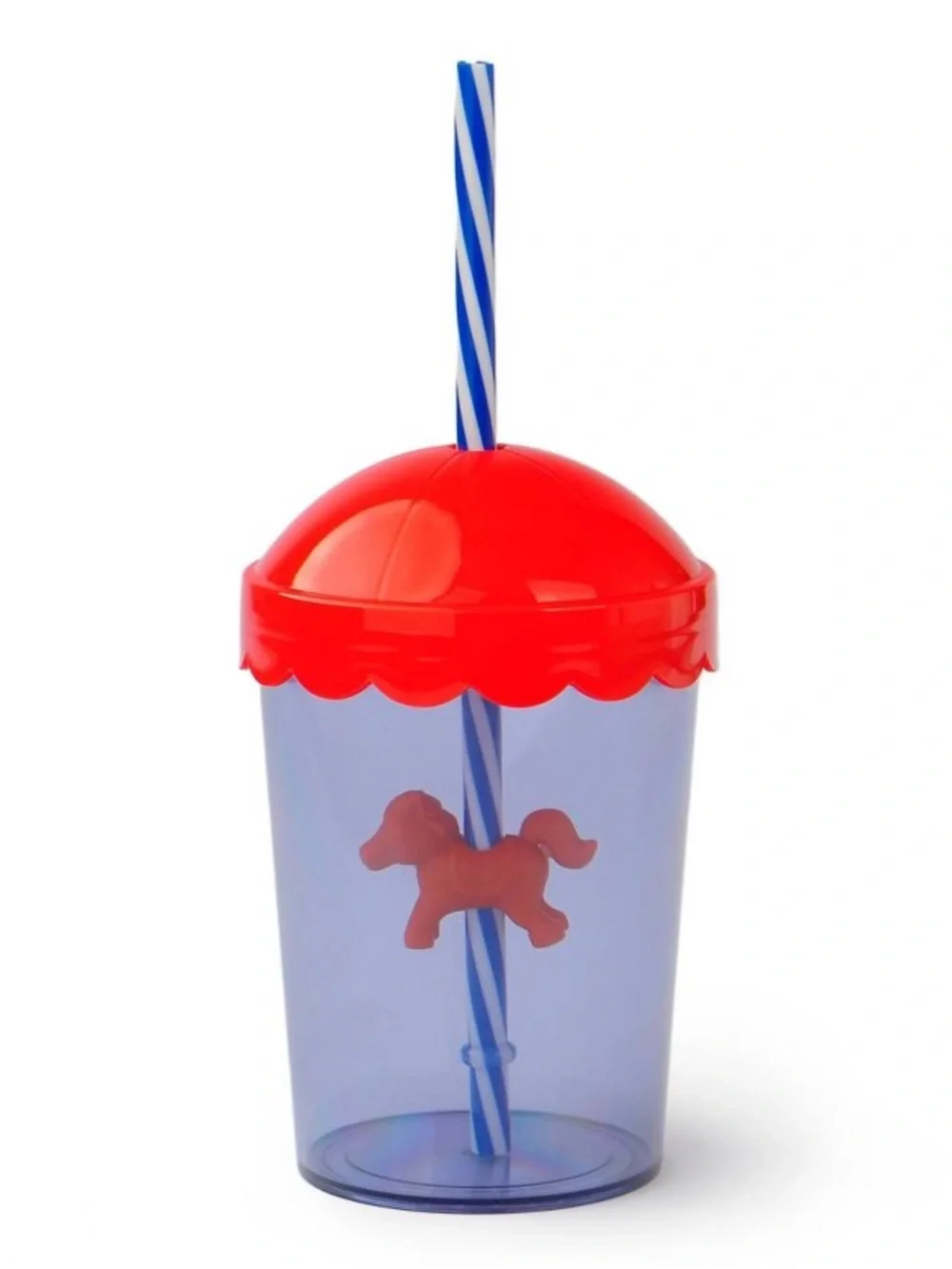 Set of 2 Red Carousel Pony Tumbler Cups with Straws - Target Bullseye Drinkware